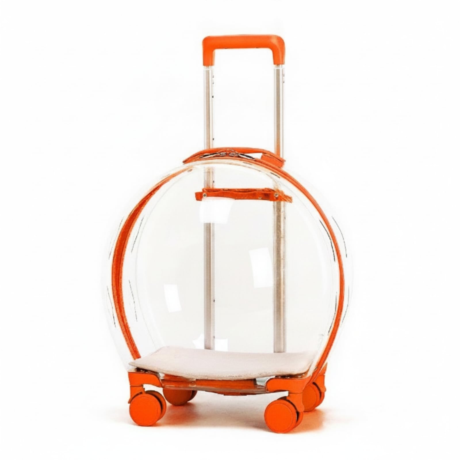 Trasportino a Trolley Trasparente Trasportino con Ruote Comodo per, Arancione