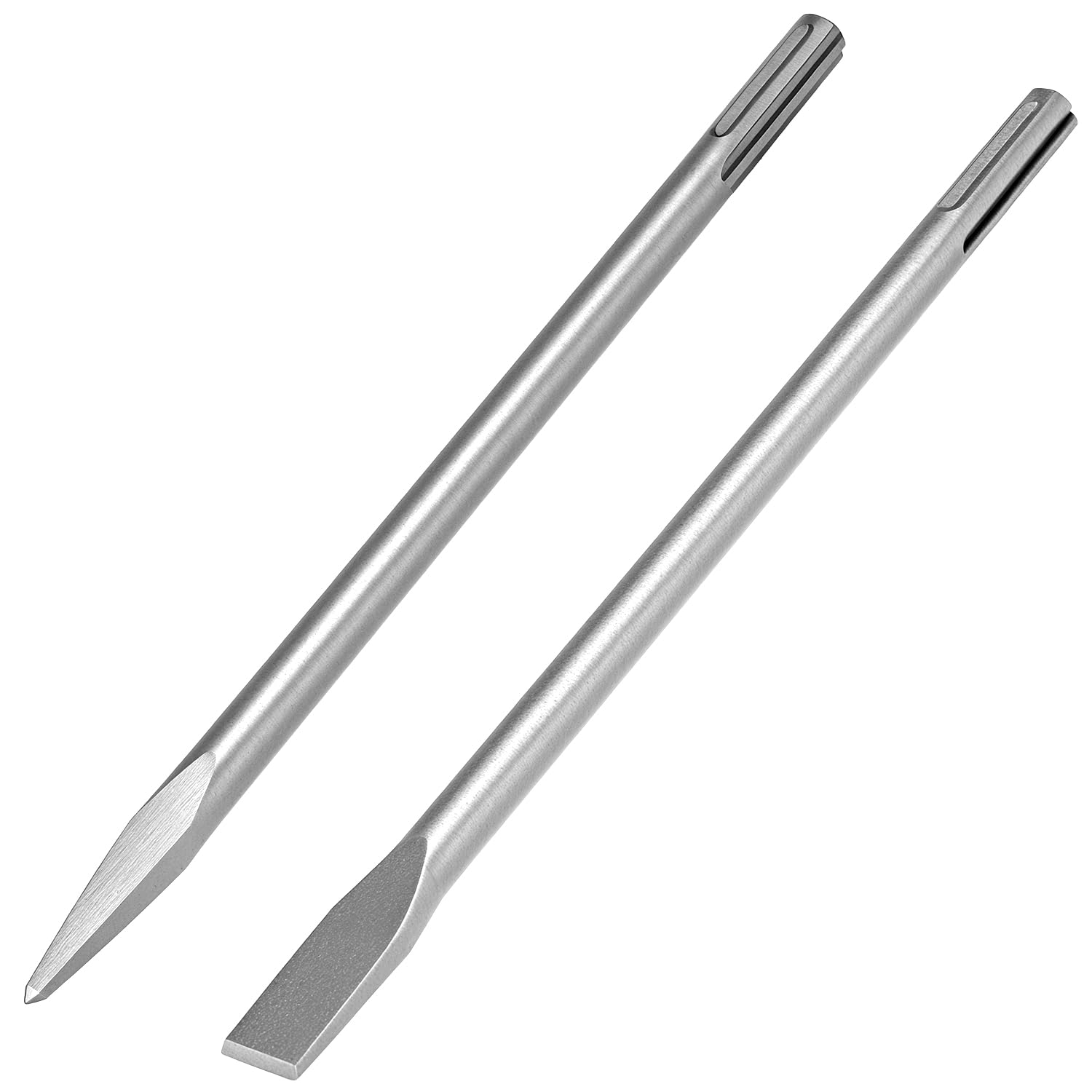 QWORK® SDS-Max Burin pointu et burin plat, 2 pièces, longueur 400 mm, diamètre 18 mm