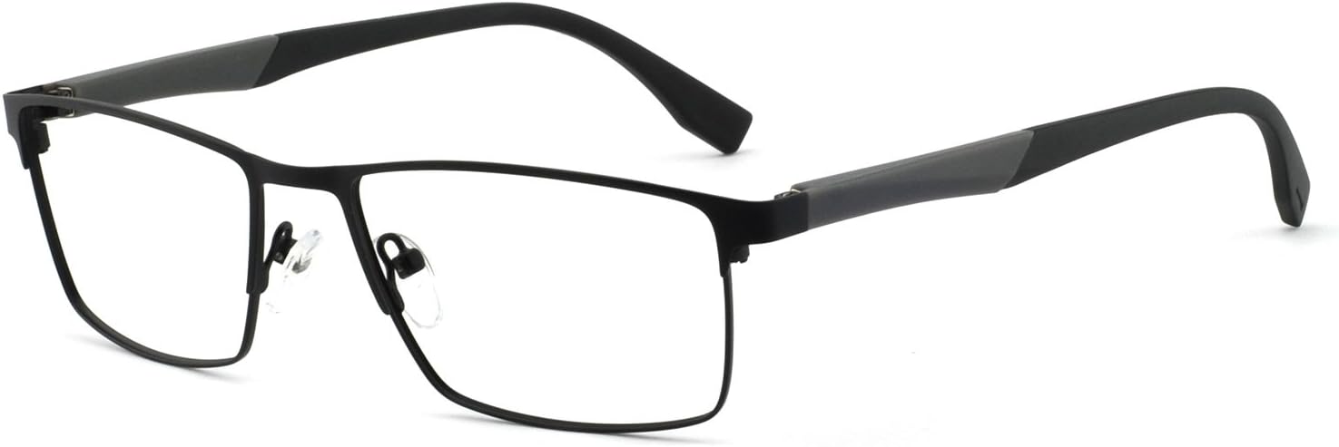 OCCI CHIARI Fashion Glasses Frame Blue Light Blocking for Computer Men's Eyewear (Anti-Blue Light) UV400 Protection(Black+Gray)