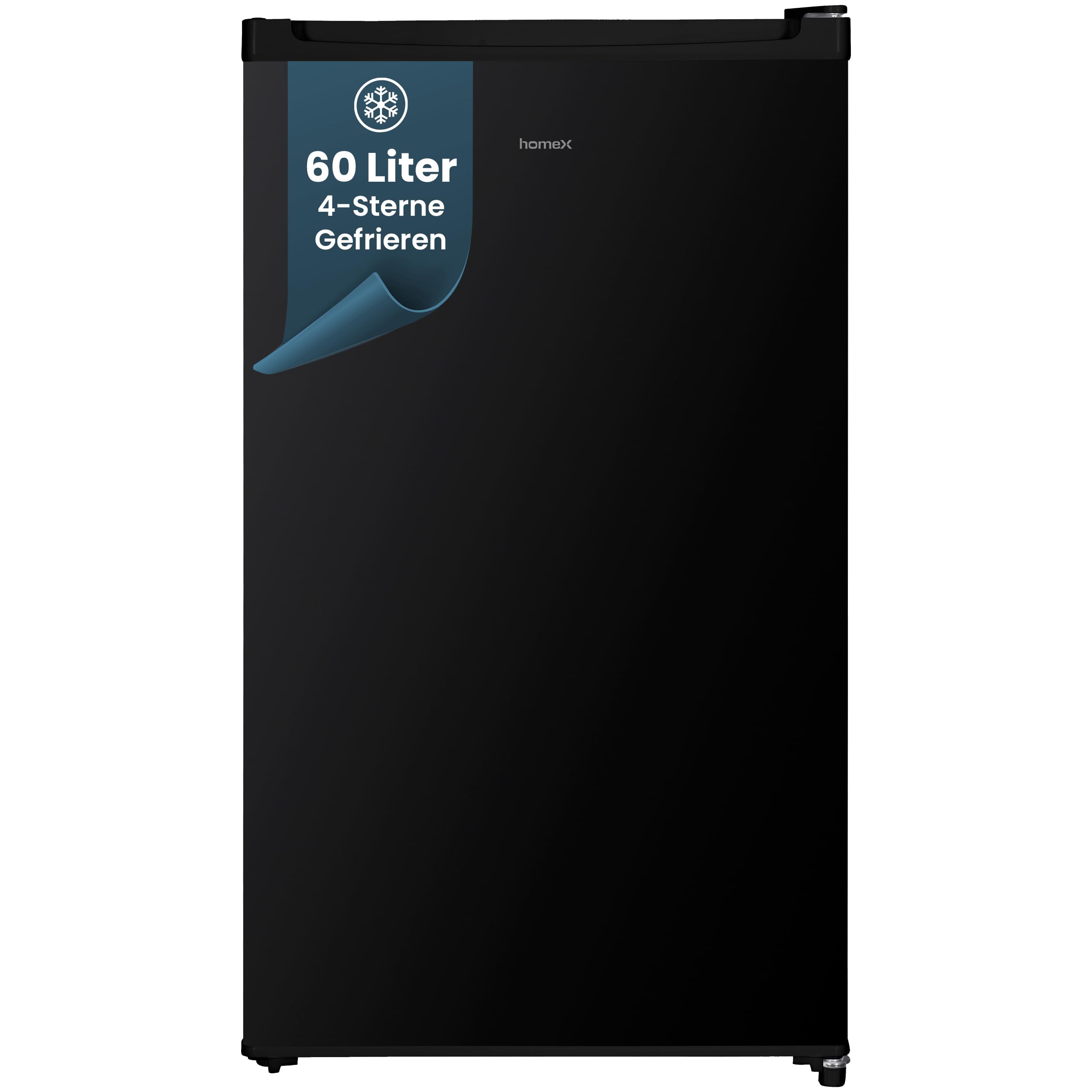 homeX Gefrierschrank 60L 4-Sterne freistehend schwarz FS1016-B