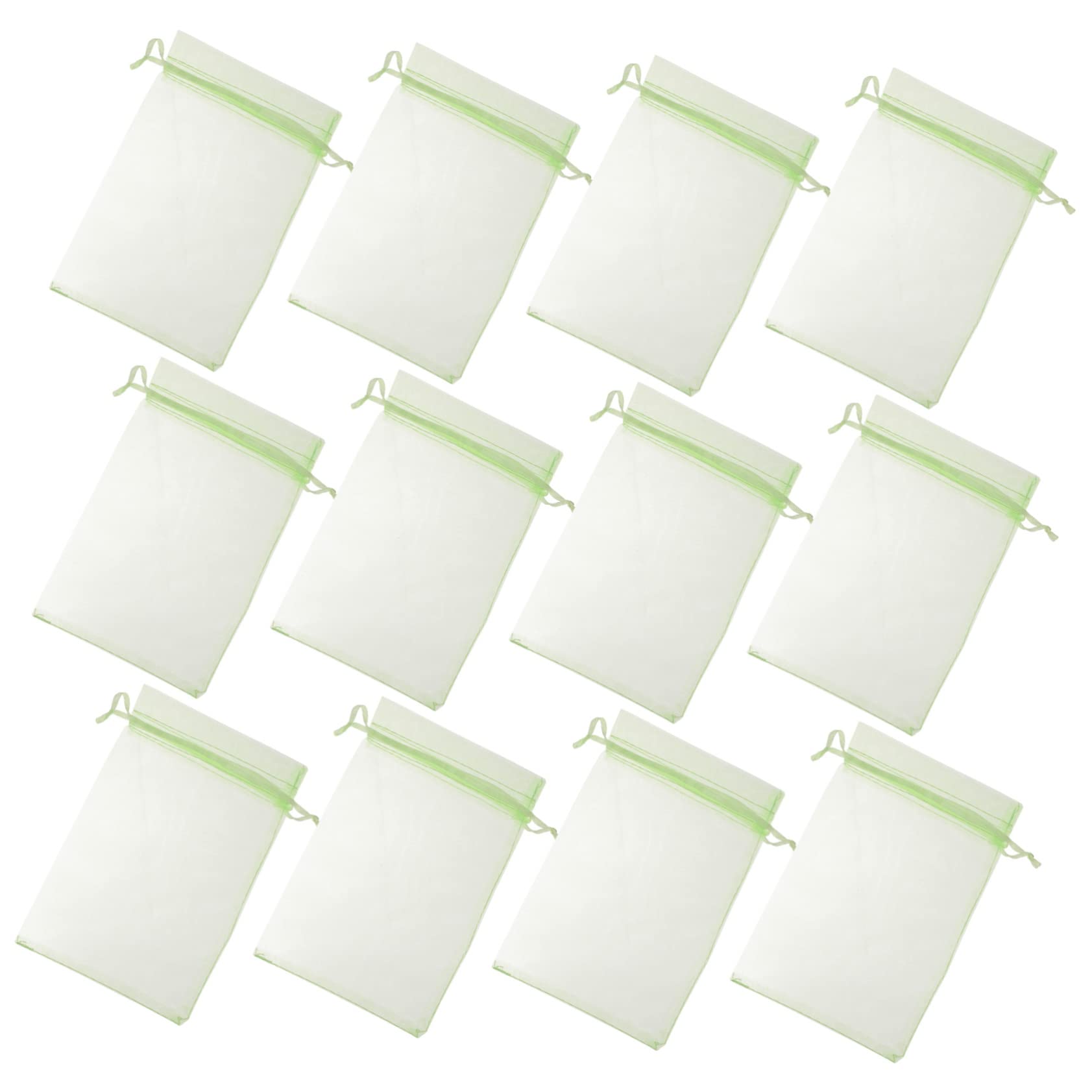 Healvian 100pcs Fruit Protection Mesh Bag Strawberry Plants Fruit Protection Netting Bags Fruit Covers Bags Reusable Mesh Bag Garden Breeding Bag Drawstring Mesh Bag Grape Nursery Bag Green