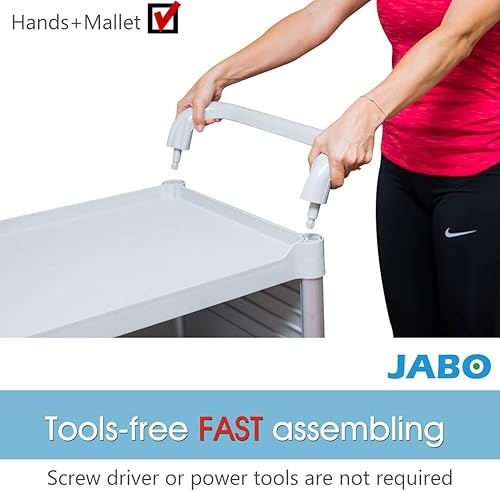 Miniatura 16 de Jabo Equip JBG-3D2 - Carrito médico grande con cerradura de 3 estantes, tamaño total, 34.43 x 19.69 pulgadas de largo, tapa de carga de 606 libras