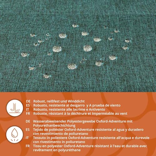 DreamRoots Segeltuch Wasserdicht - Polsterstoff Meterware Flachsimitation 160 cm breit - Wasserabweisender Stoff 220 g/m2 600D - Markisenstoff Wasserdicht Meterware Sea Abyss 1M