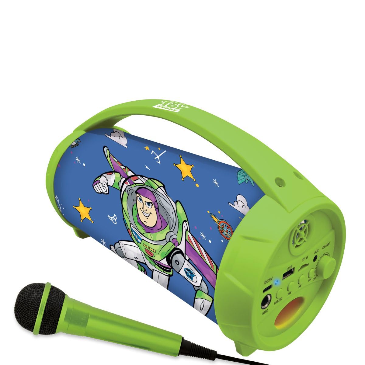 Lexibook, Disney Toy Story, Altoparlante Bluetooth Senza Fili Luminoso con Microfono, Effetti Luminosi, Funzione Karaoke, Ideale per Musica e Giochi, Multicolore, BTP585TSZ