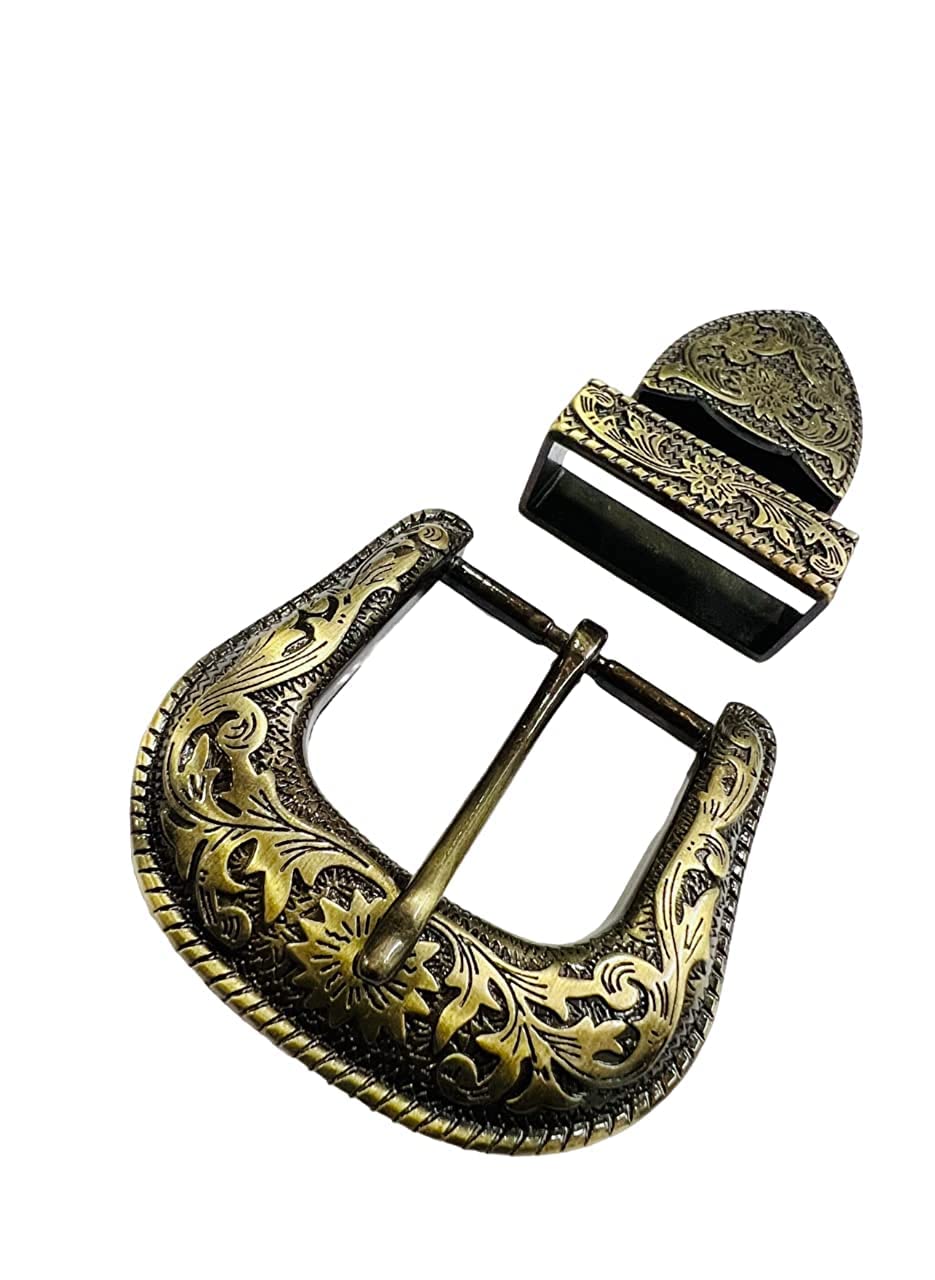 Western 3 piece buckle set brass buckle mens belt buckle for leather belt buckle for men & women (1.5" 38mm KB-84)-image-31