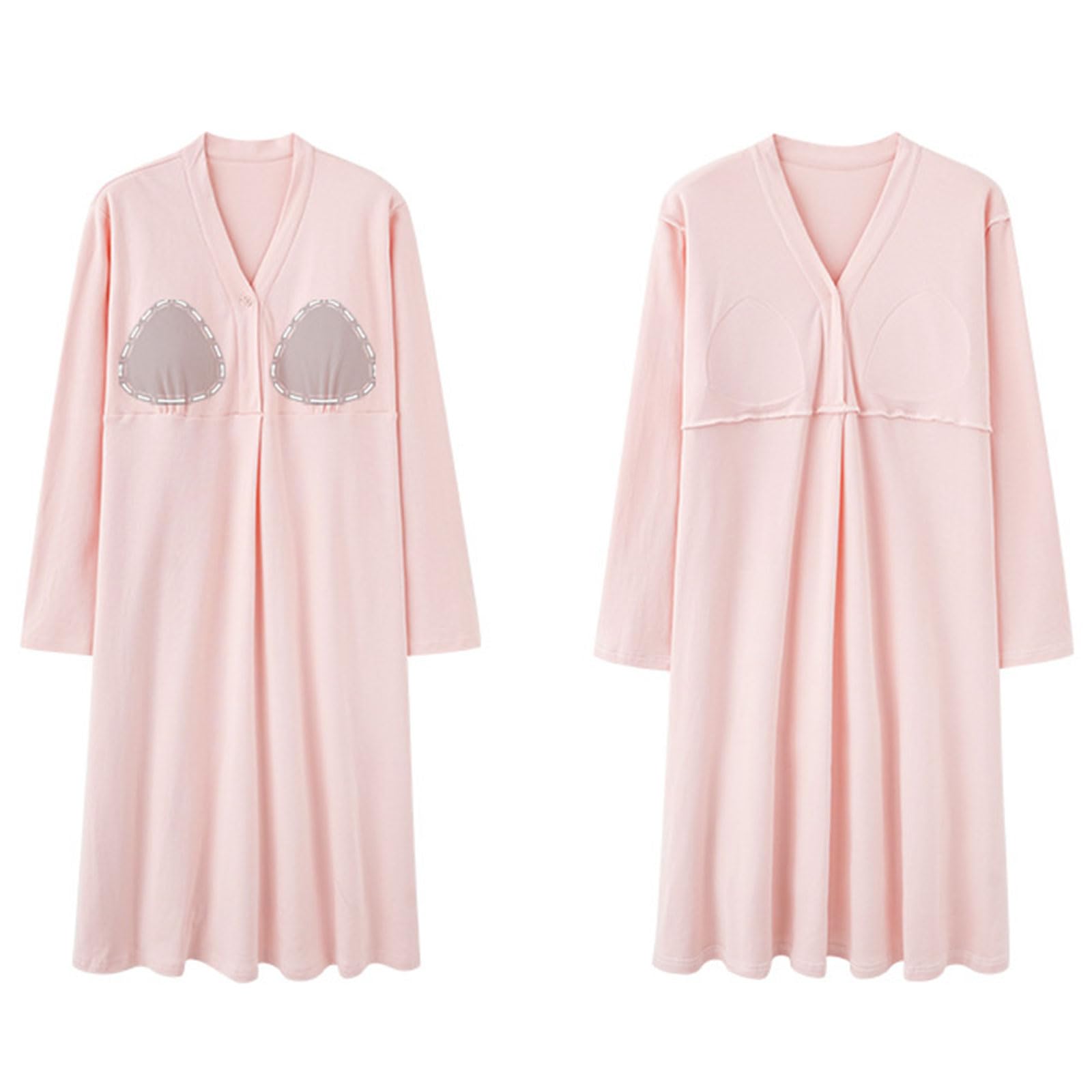 Abito da notte per maternità vestibilità ampia Camicia da notte liscia per allattamento con reggiseno integrato Vestiti per l'allattamento al seno per la gravidanza Camicia da notte morbida