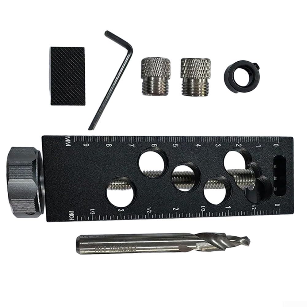 Gabarit de perçage profilé en aluminium avec manchons de perçage de 10 mm et 8 mm pour profils de série 20/30/40, localisateur de guide de trou en métal et perforateur de fixation (A)