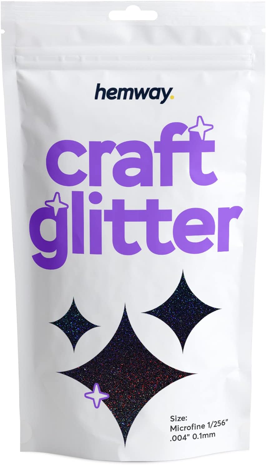 Hemway Craft Glitter Black Holographic 100g Microfine Glitter for Crafts Resin, Cosmetic, Nail, Face, Body, Festival