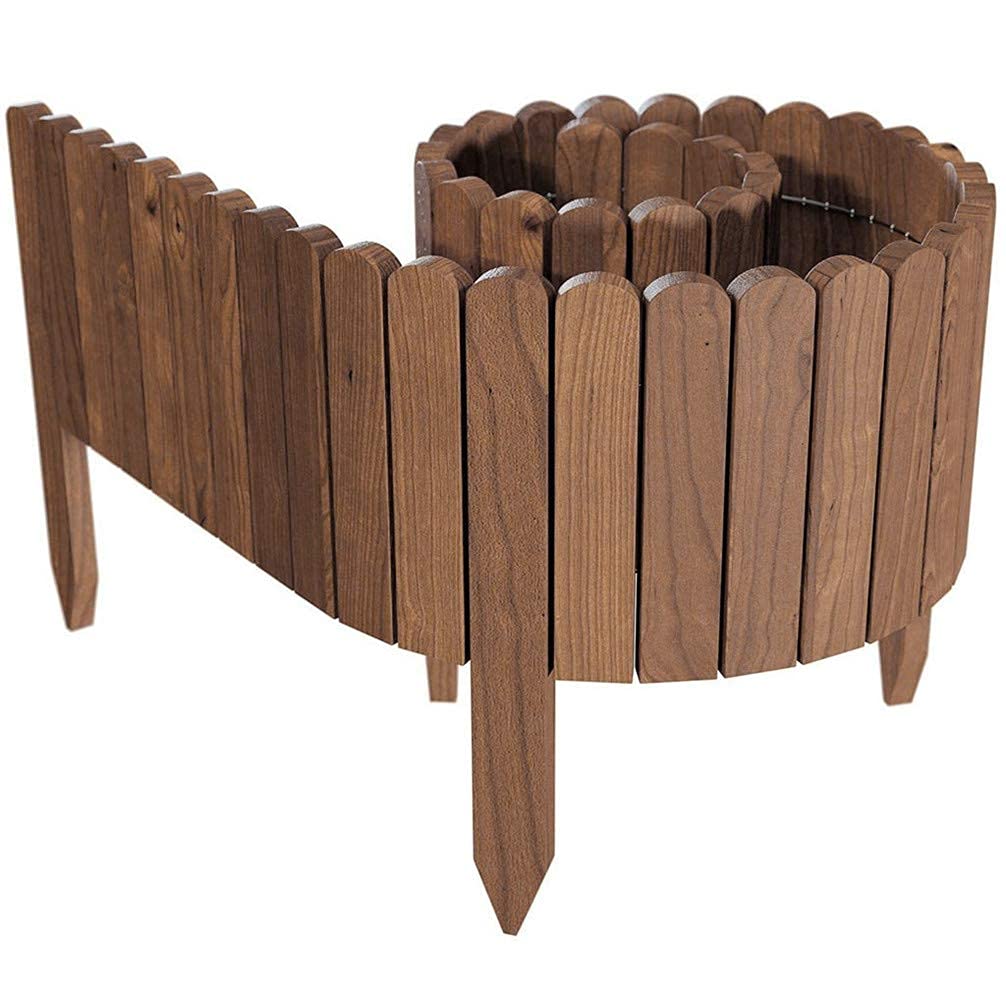 Paneles de madera para valla de jardín para plantas de flores y vallas de piscina, color carbonizado, 120 x 40 cm