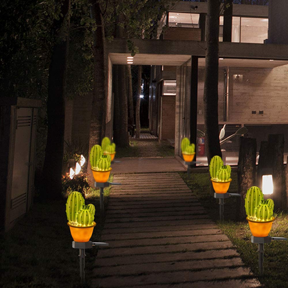 Kaktus-Solarleuchten fr den Auenbereich, wasserdicht,  Solar-Nacht-Lichterkette, Weg, Garten, Hof, Rasen, Gehweg, Dekoration, 2  Stck : Amazon.de: Beleuchtung