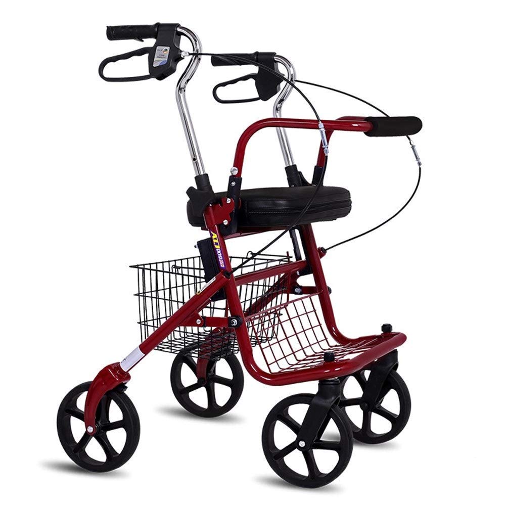 Walking Aids with Seats and Wheels That Fold Portable Walker Walker Elderly Trolley Grocery Shopping Cart Elderly Shopping Cart