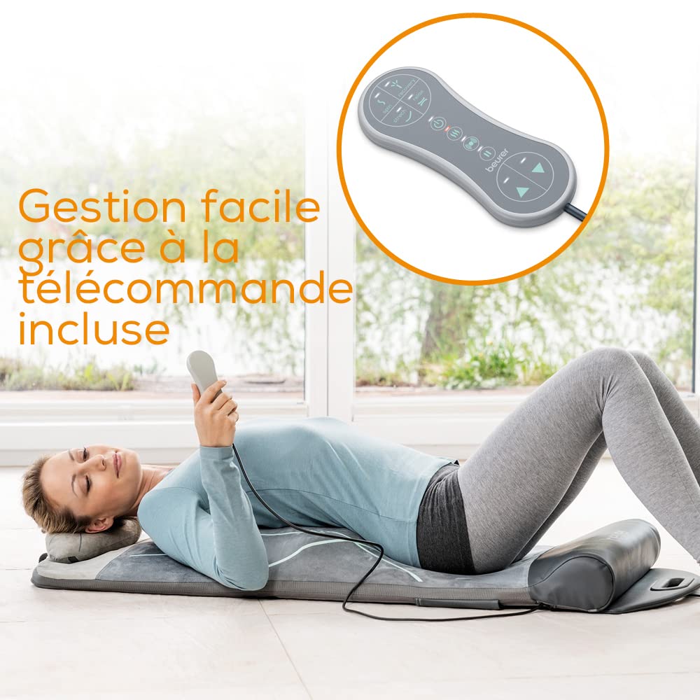 Beurer MG 280 Tapis de yoga et stretching, pour étirer les muscles et la relaxation, tapis de massage pour la nuque, les épaules et le dos, pliable