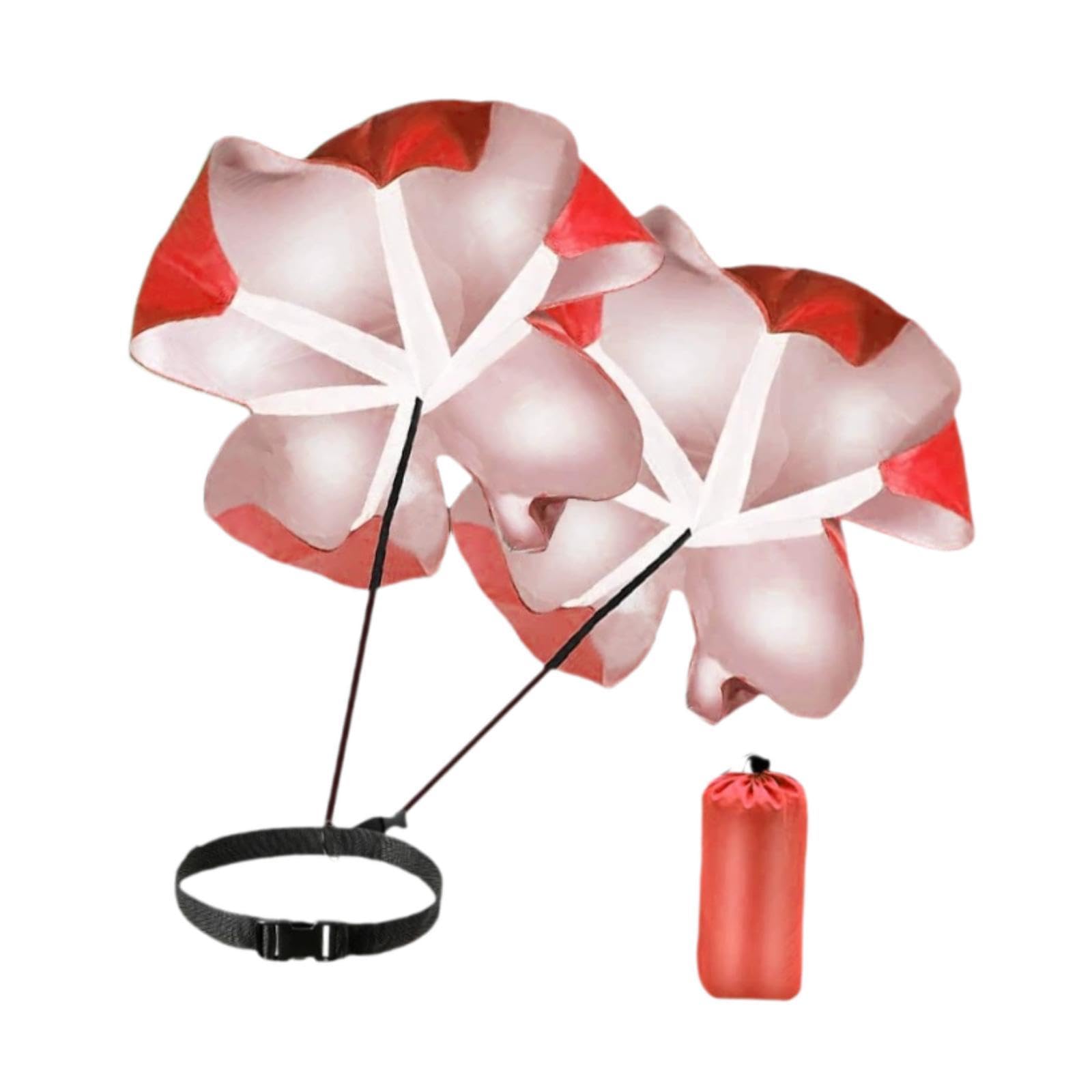 Colaxi Running Speed Chute 57 inch Weight Bearing Power Training Resistance Parachute Powerchute Umbrella Core Strength Stamina, Red