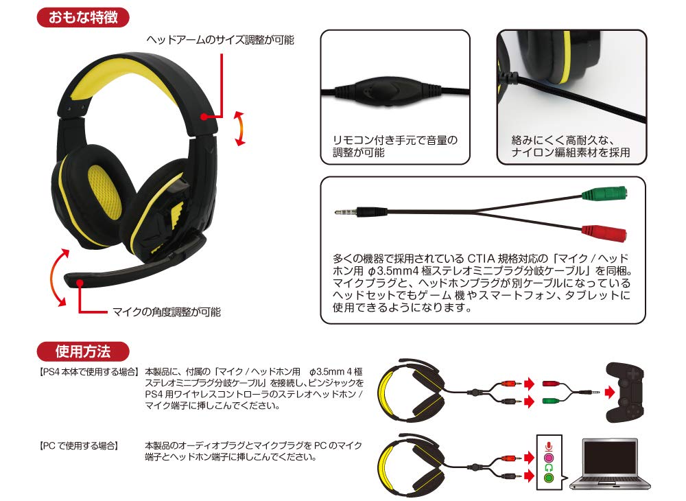 Amazon | （PS4/PC用）マルチゲーミングヘッドセット（ブラック
