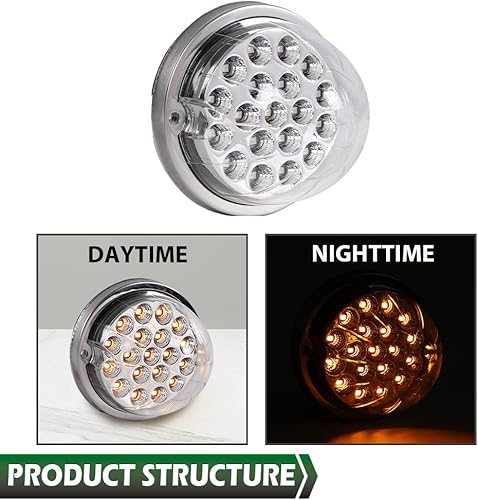 Miniatura 7 de GRAND ORANGE Lente transparente ámbar LED marcador de luz de señal de giro lámpara con base universal