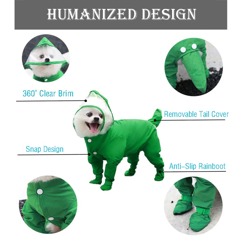 Chubasquero para Perros, Impermeable de una Pieza for Perros, Impermeable, Cobertura Completa, for pequeños, Disfraz, Mono for Cachorros, Abrigo for Mascotas(Red,XL)