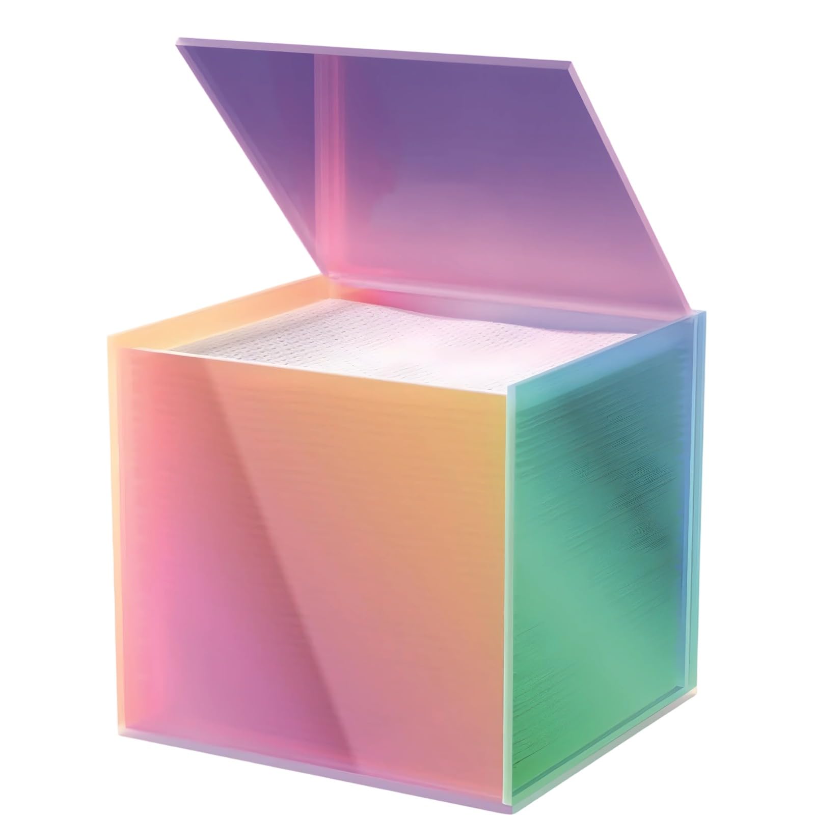 Prism - Scatola per asciugamani usa e getta, XL, in acrilico, con coperchio ribaltabile, colori vivaci, accesso con una sola mano per piano di lavoro del bagno