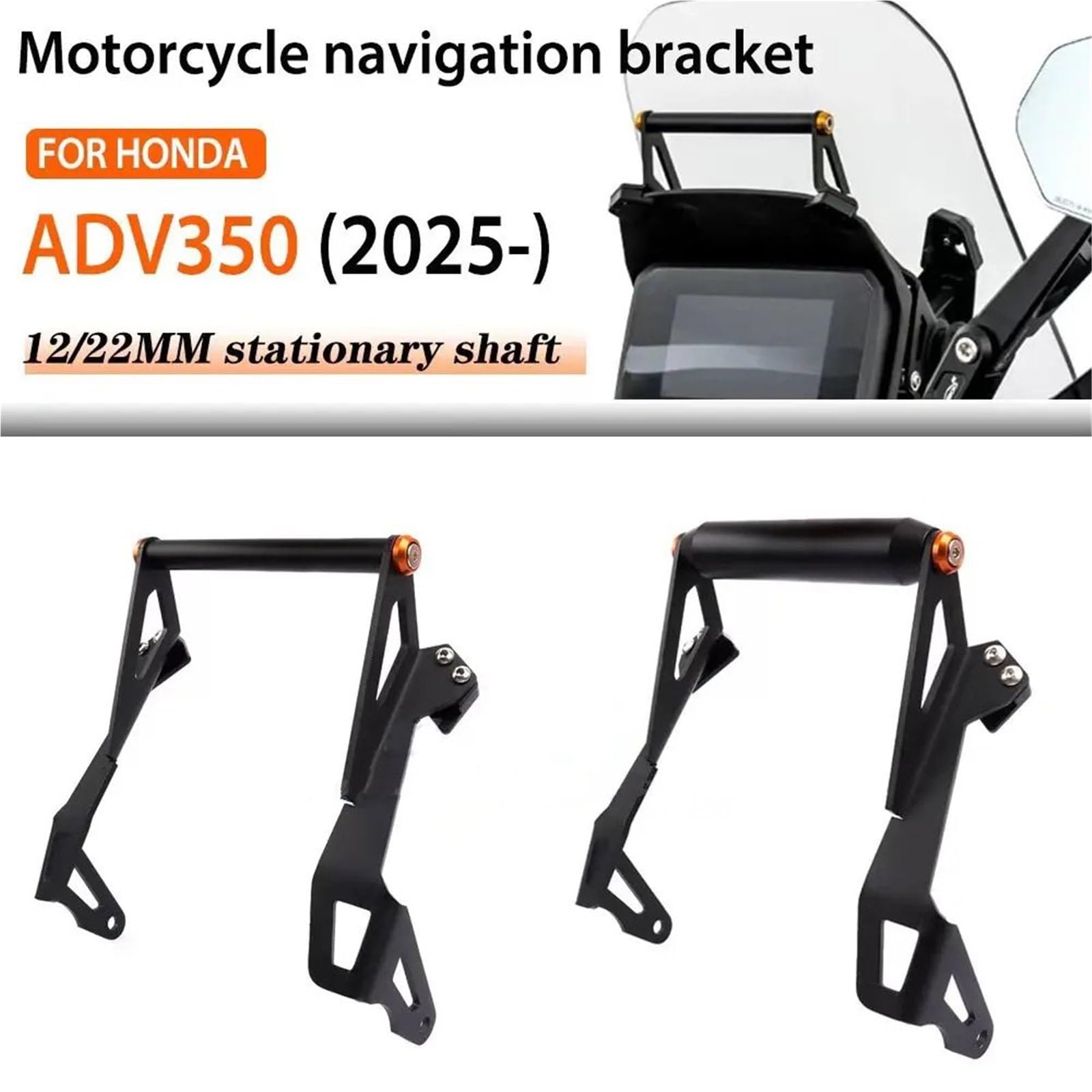 Motocyklowy uchwyt nawigacyjny GPS Uchwyt Do telefon komórkowy, GPS, podstawka ładująca bezprzewodowo, Do do ADV350 2025 Uchwyt na telefon(22mm)
