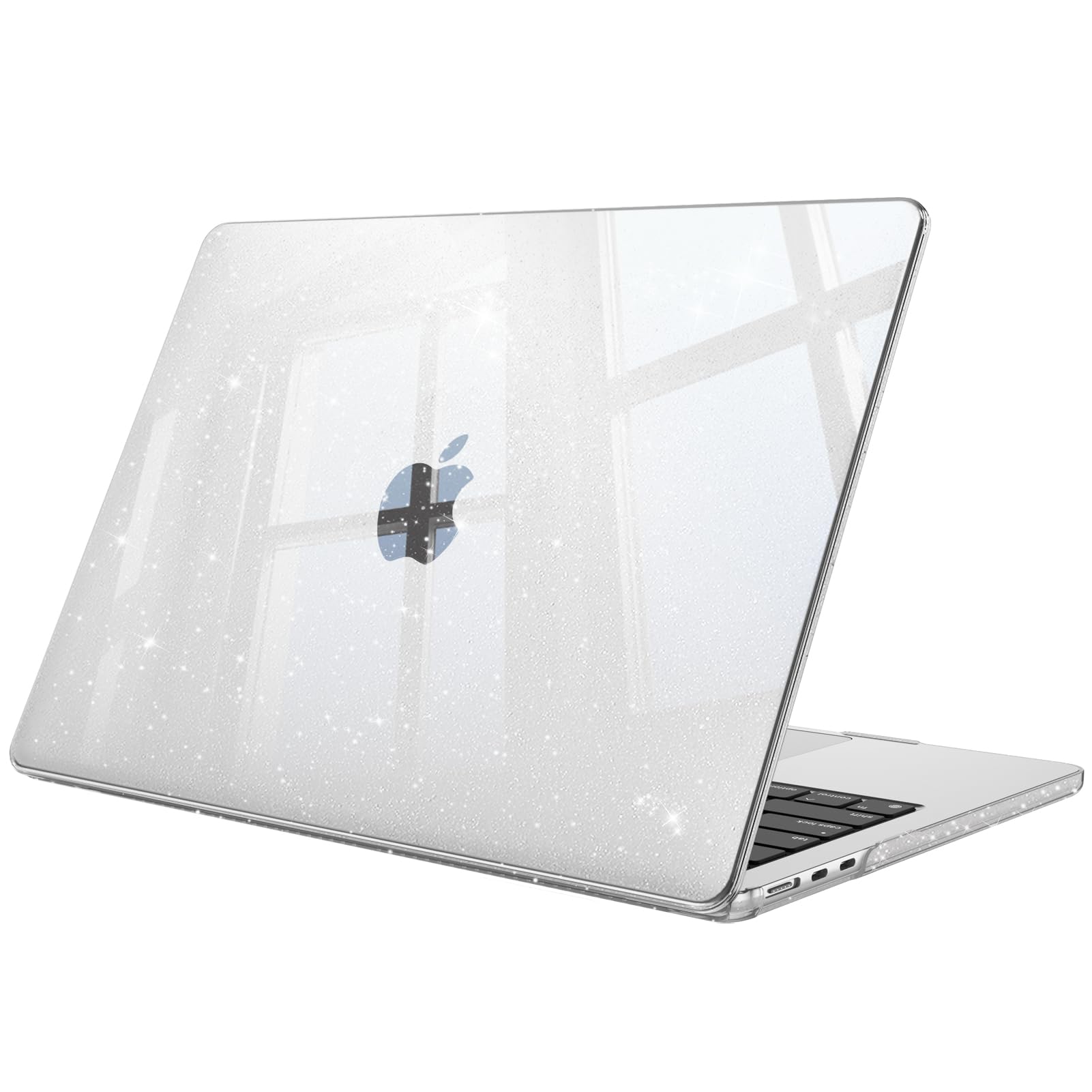 Fintie Hülle Kompatibel mit MacBook Air 13,6 Zoll M5 M4 M3 M2 (2026-2022) A3449 A3240 A3113 A2681, Ultradünne Hartschale Schutzhülle Snap Cover Kompatibel mit MacBook Air 13, Transparent(Glitzer)