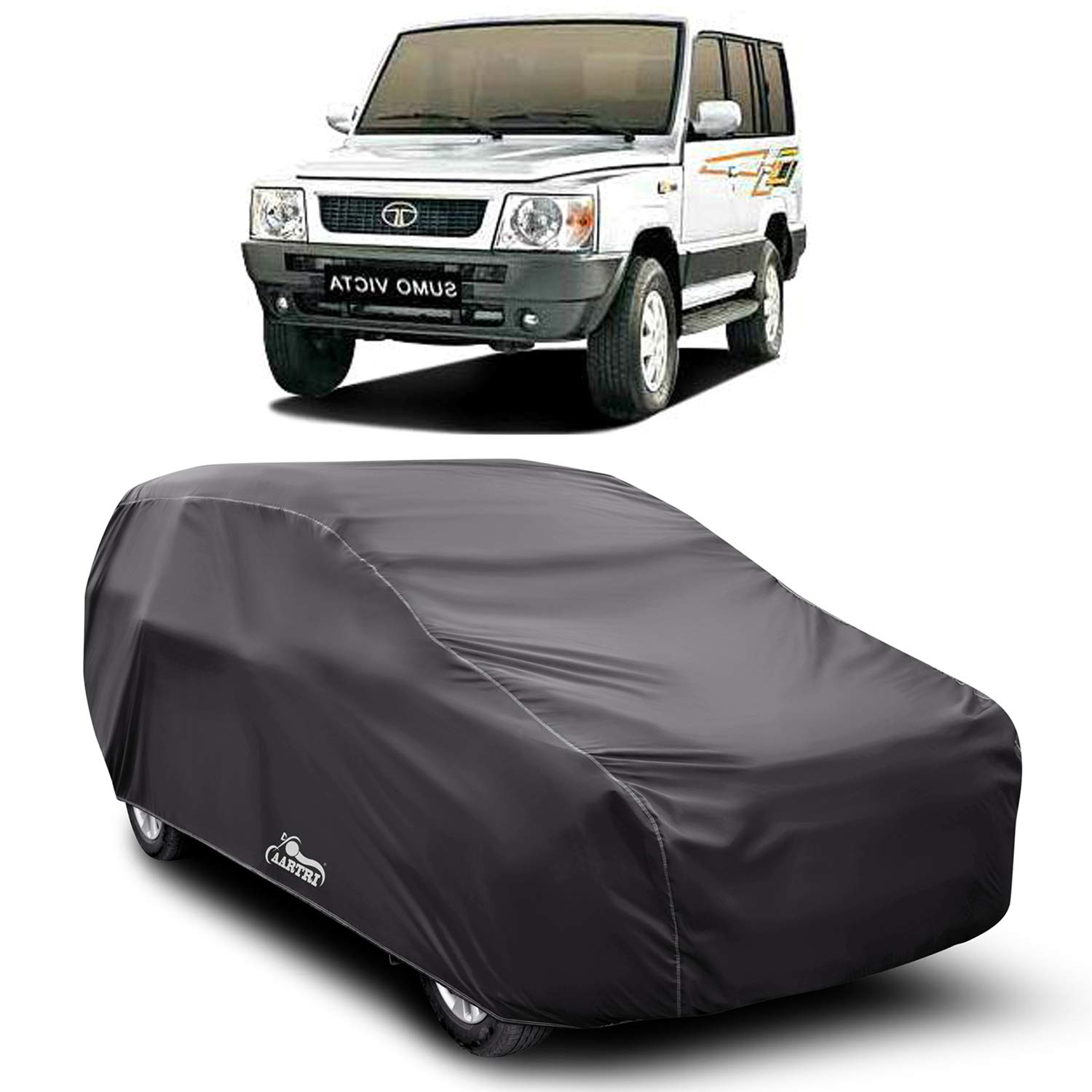 Cover Lab Presents Prime Quality Water Resistant Car Body Cover Compatible with Tata Sumo Victa (Grey Without Mirror)