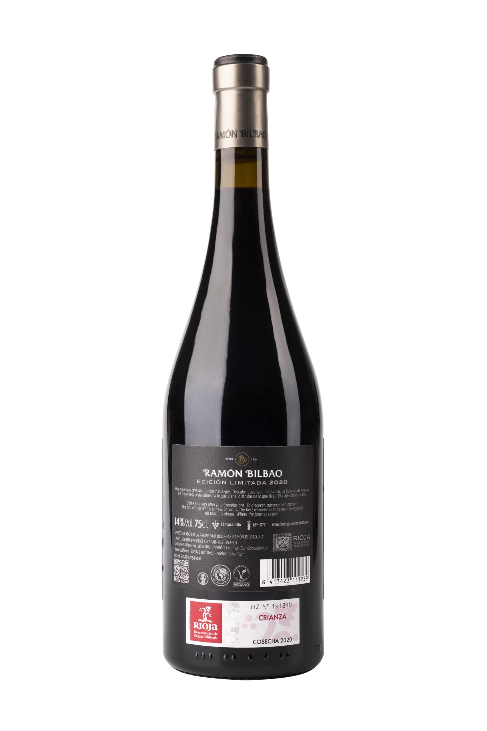Ramón Bilbao Edición Limitada. Vino Tinto D.O. La Rioja, 100% Tempranillo – Estuche 2 Botellas 750 ml ideal para Regalo - Vino Oficial de la Selección Española de Fútbol