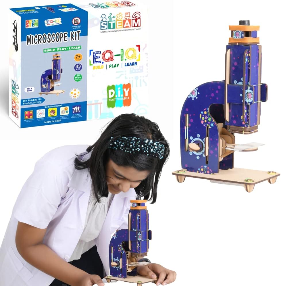 FunBrigade DIY Microscope for Kids with 100X Zoom | Science kit Activity Gift for Boys and Girls | STEM Learning Fun Toys Age 8 Years+