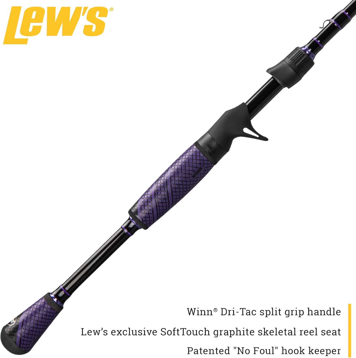 Lew's Team Lew's Pro Ti Speed Stick Casting Fishing Rod, LFS-X5 Graphite Blank with Titanium Guides, Winn Dri-Tac Split Grip Handle