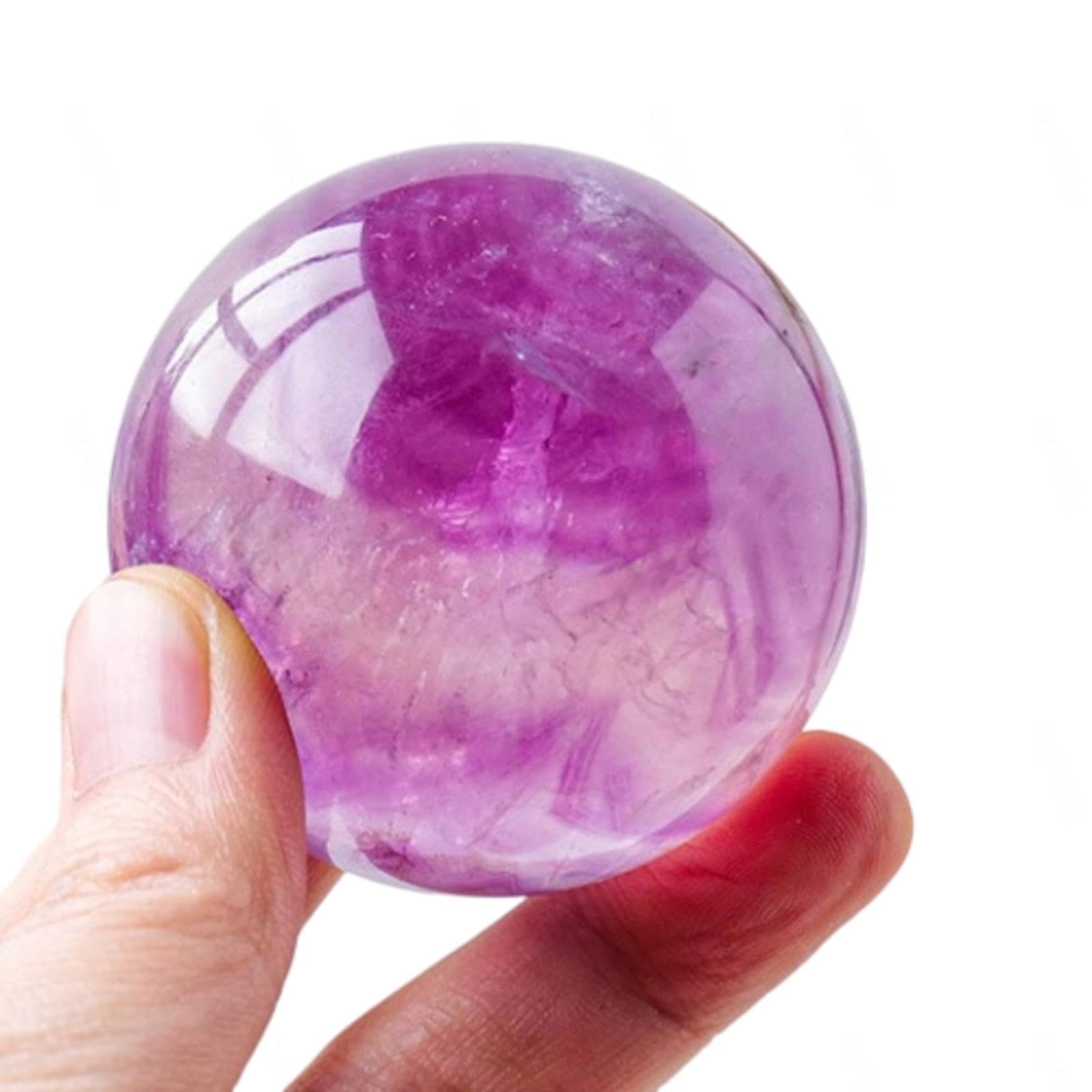 DPURPIWADY Purple Crystal Ball | Amethyst Sphere Balls | Lucky Feng Shui Consecrated Gift Photography Polished for Home Decoration,45~50mm