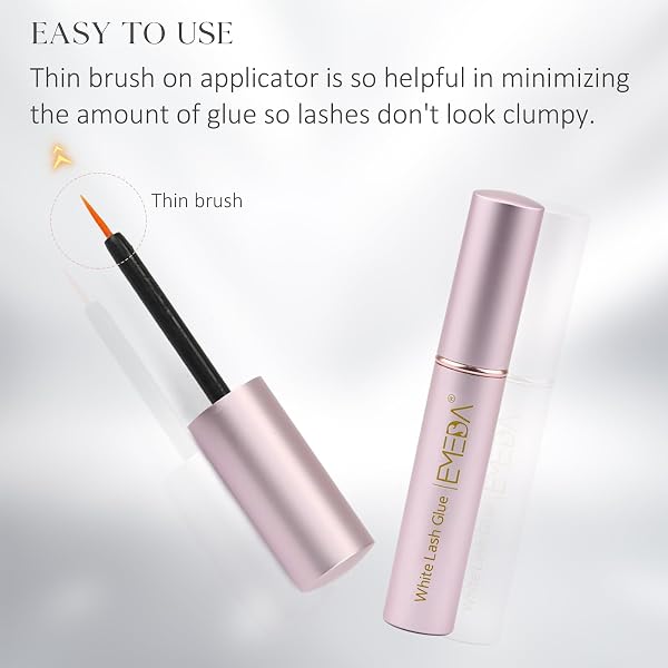 EMEDA Colle Faux Cils Blanche et Transparente - Latex Eylash Glue Adhésive Imperméable 5ml 0.17oz - 5