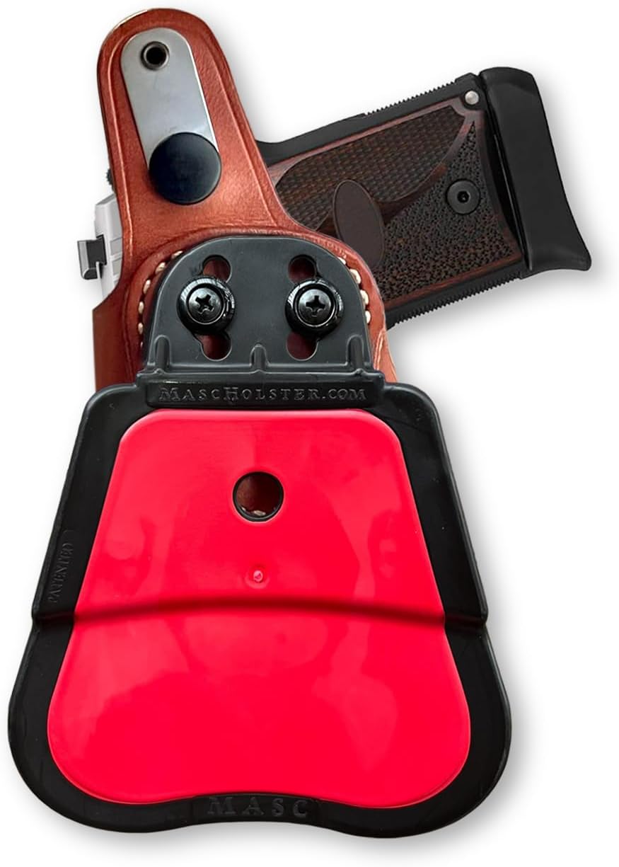 Masc Premium Leather OWB Paddle Holster with Thumb Break fits, P938 (Pleas Choose Your Hand Draw) Brown Color