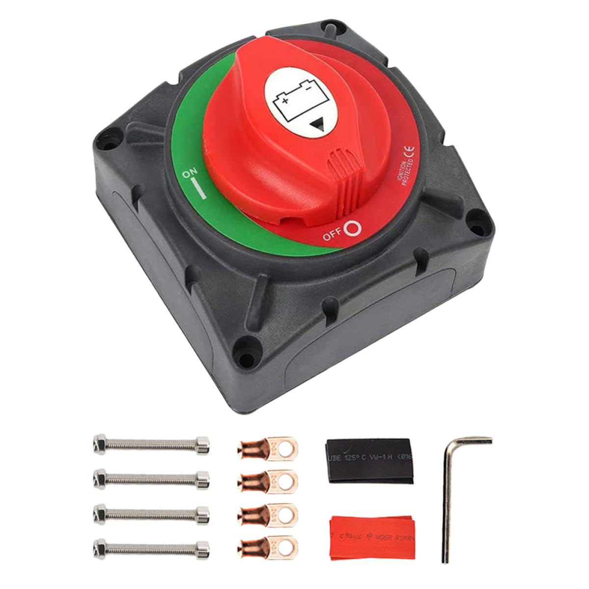 POPETPOP Interrupteur de Déconnexion de Batterie 600A en Plastique et Laiton pour Bateau et Voiture Fonction Marche-Arrêt et Protection