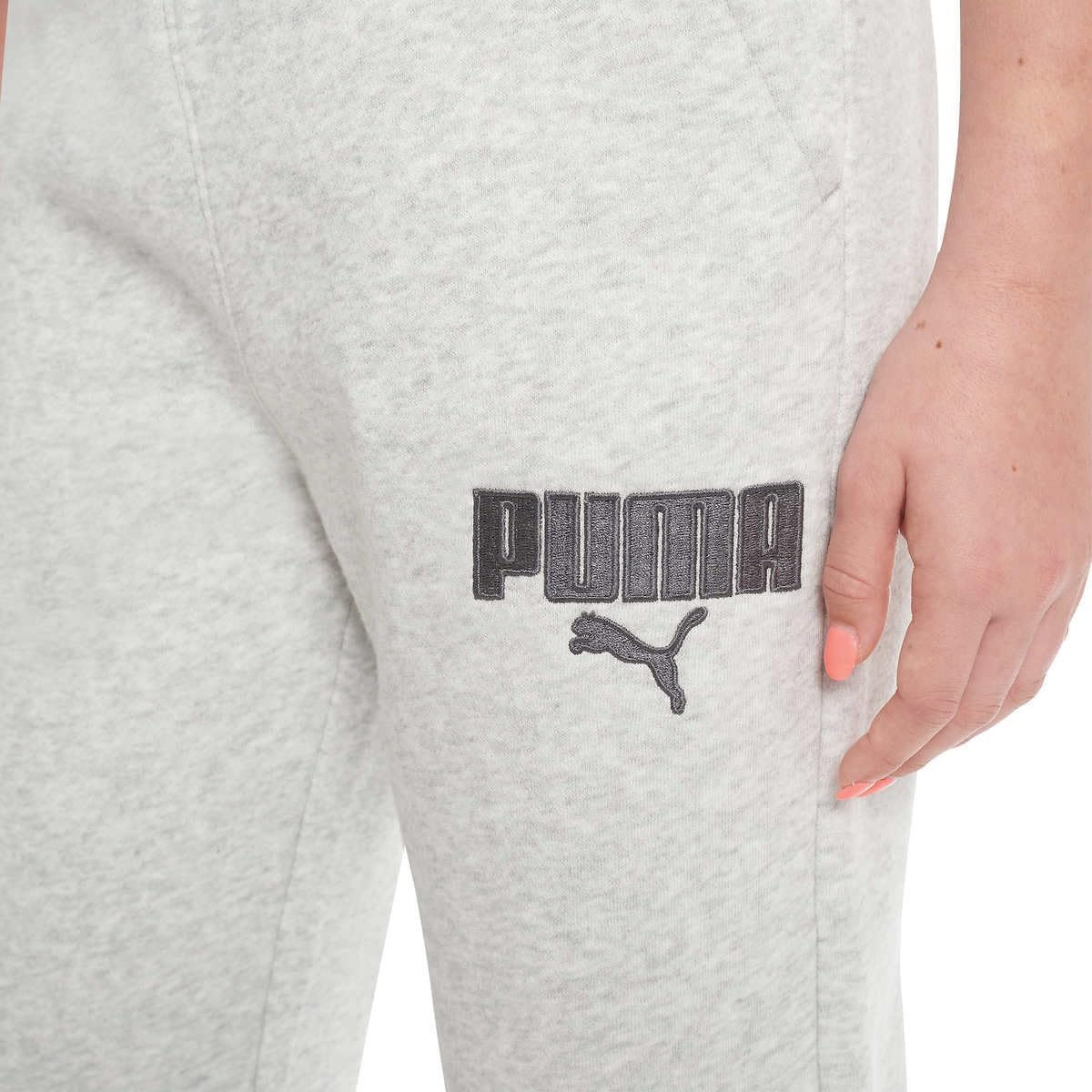 PUMA Youth Fleece Jogger Pant (Grey, Large 14/16)