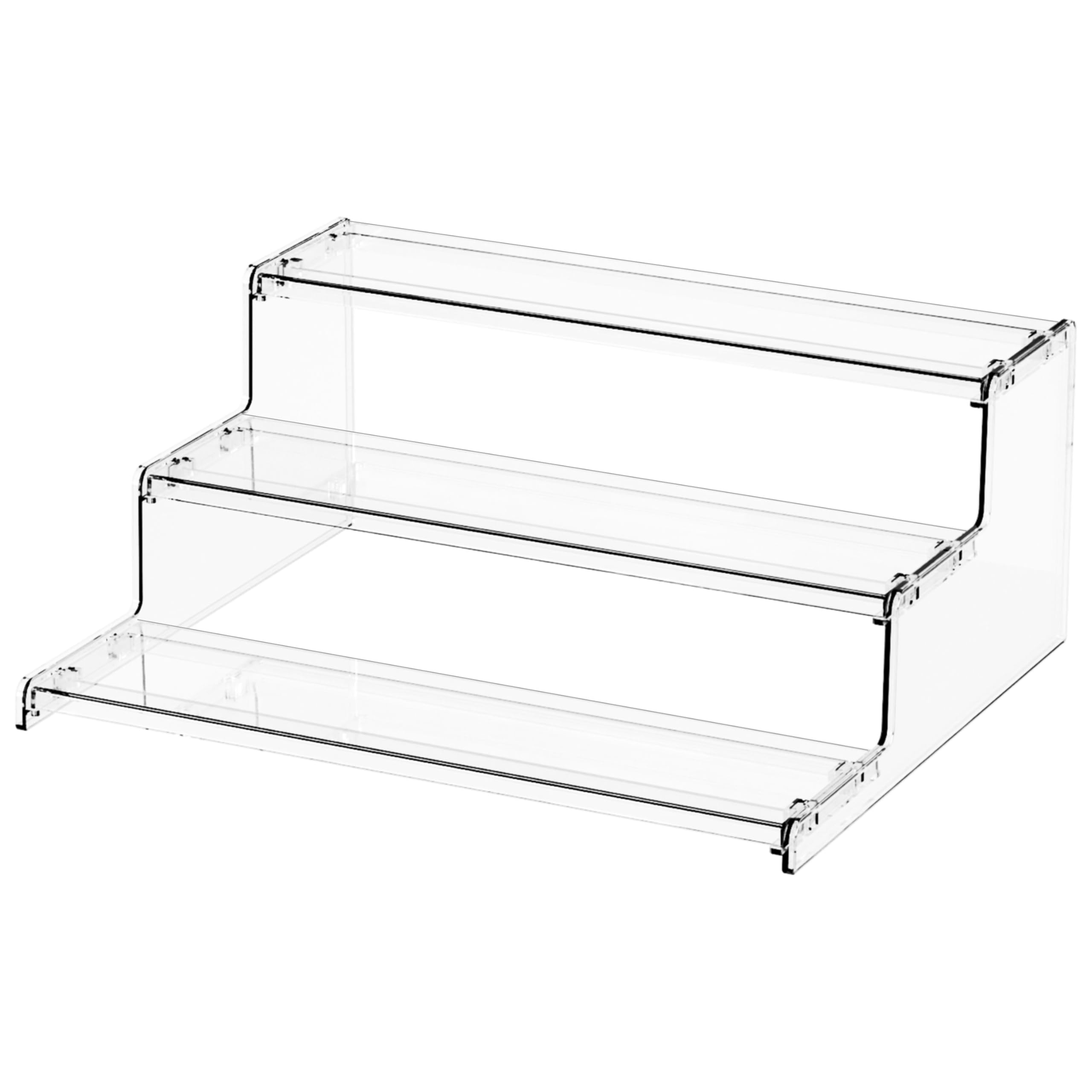 Photo 1 of Yieach 3 Tier Acrylic Display Stands for Cupcake Stand,Dessert,Perfume Stand Organizer and Figurine Display Shelf,Tiered Clear Acrylic Display Risers for Cologne,Collection,Spice Rack,Perfume Display
