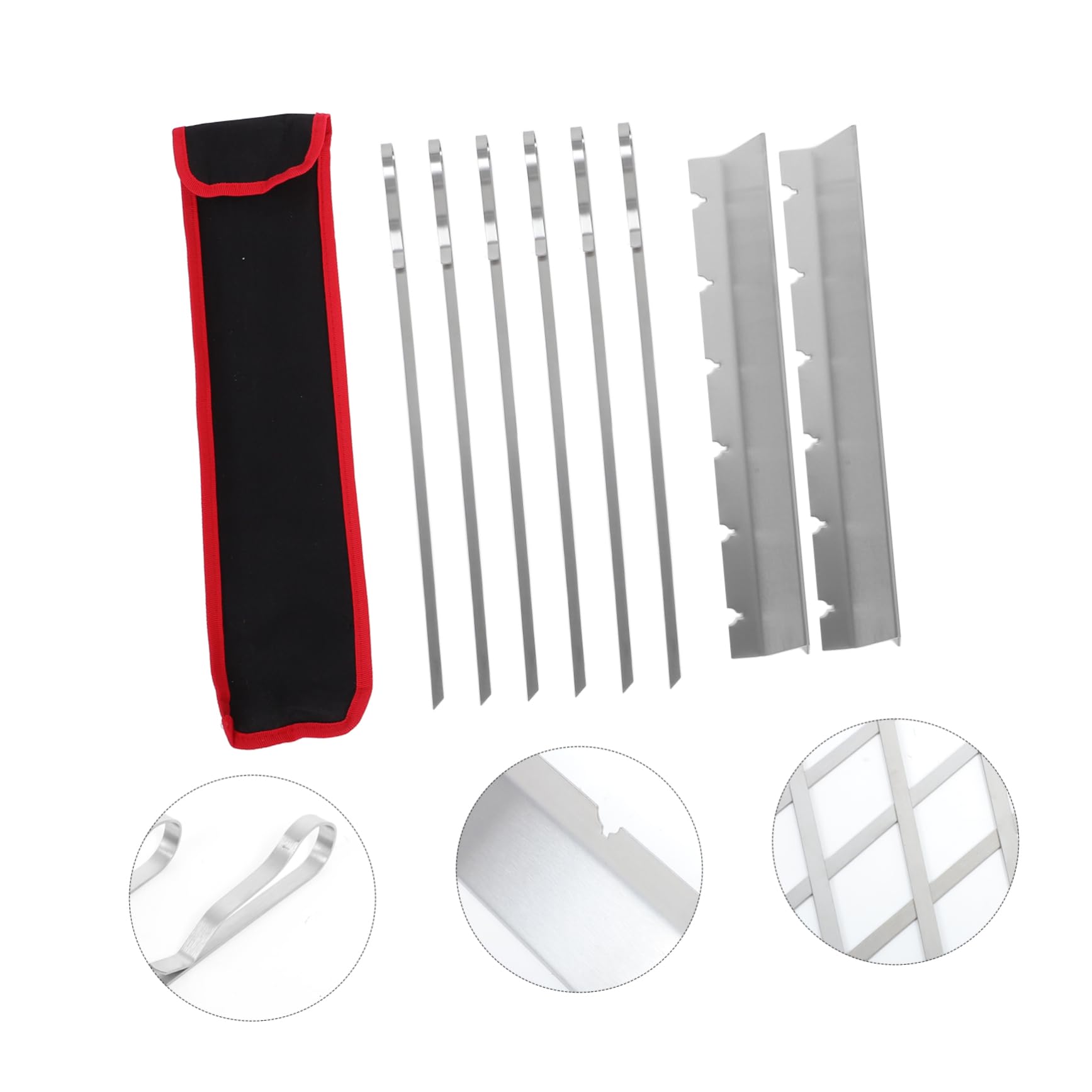 VICASKY 1 set Spiedini per Barbecue Inossidabile Riutilizzabili e Portatili per Grigliate All Adatti per Carne e Verdure per Picnic e Bbq
