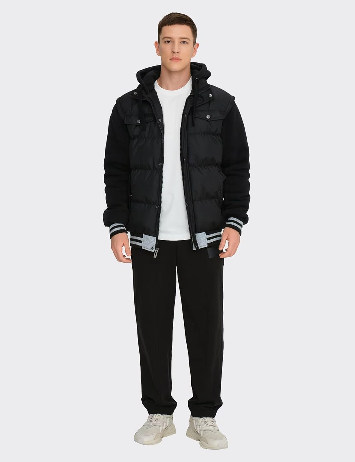 BEST SOUTH Men's Hooded Winter Coats Water Resistant Warm Thicken Insulated Full Zip Windproof Jackets with Pockets - Image 4