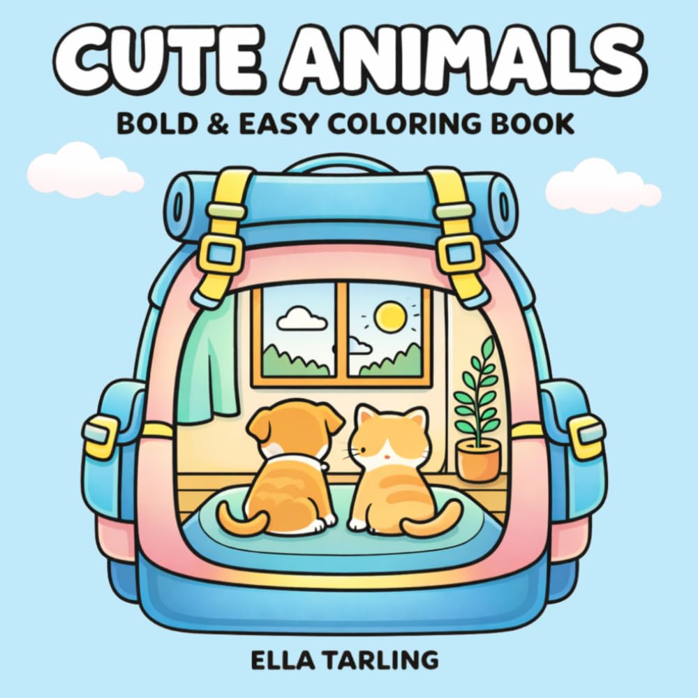 Cute Animals - Bold & Easy Coloring Book for Kids & Adults (Cozy Life – Bold & Easy Coloring Book Series)