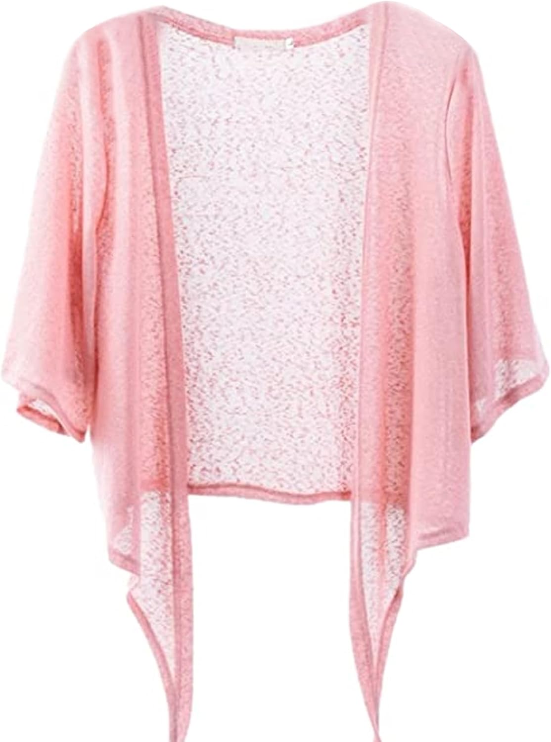 Shiyifa Women's Shrugs 3/4 Sleeve Open Front Cardigan Lightweight Tie Front Bolero Shrug
