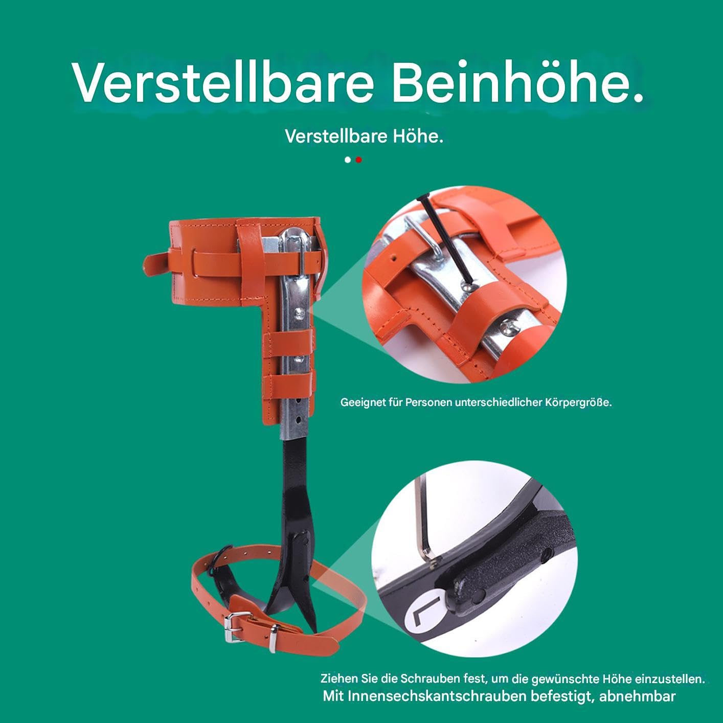 Generisch Baumkletterspikes Set Ergonomisch Höhenverstellbar | Rindsleder Baumkletter-Sporen für Arbeit Outdoor-Freizeitzubehör für Forstwirtschaft, Jagd, Beobachtung, , Survival,