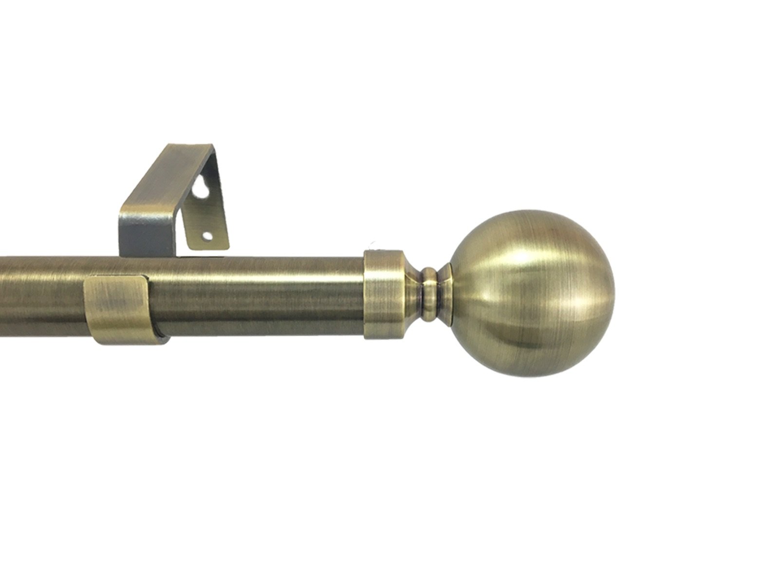 Your Home Online Antique Brass,Silver 28Mm Diameter Extendable Eyelet Metal Curtain Pole Metal Ball Finials Polished Chrome, Antique Brass & Brushed Chrome (0.7M - 1.2M Extendable, Antique Brass)