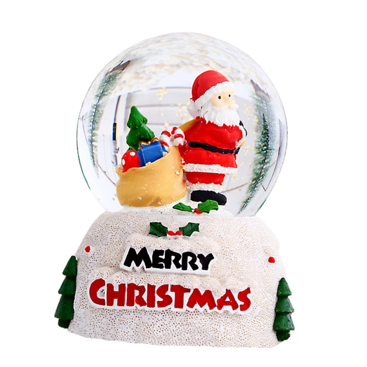 PRETYZOOM Santa Clause Adornments Christmas Balls Red Luminous Crystal Balls Christmas Decor