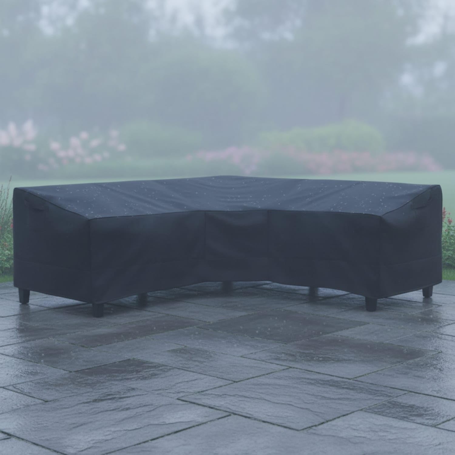 Waterproof V-Shaped Sofa Cover Weatherproof Patio Sectional Sofa Cover Windproof Secure Fit for Garden, Backyard, 290-290-82-80cm-image-28
