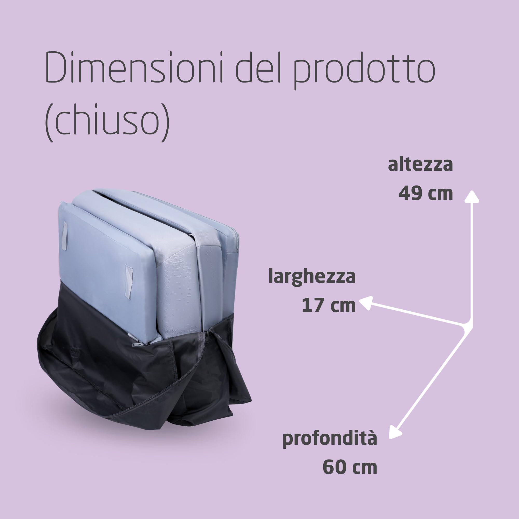 Maxi-Cosi Iris2, 2 in 1 Culla da Campeggio Neonato, 0-3 anni, 0-15 kg, Lettino da Viaggio Compatto, 2 Livelli, Finestra, Pieghevole e Leggero, Materassino Estensibile, Eco Care, Essential Grey