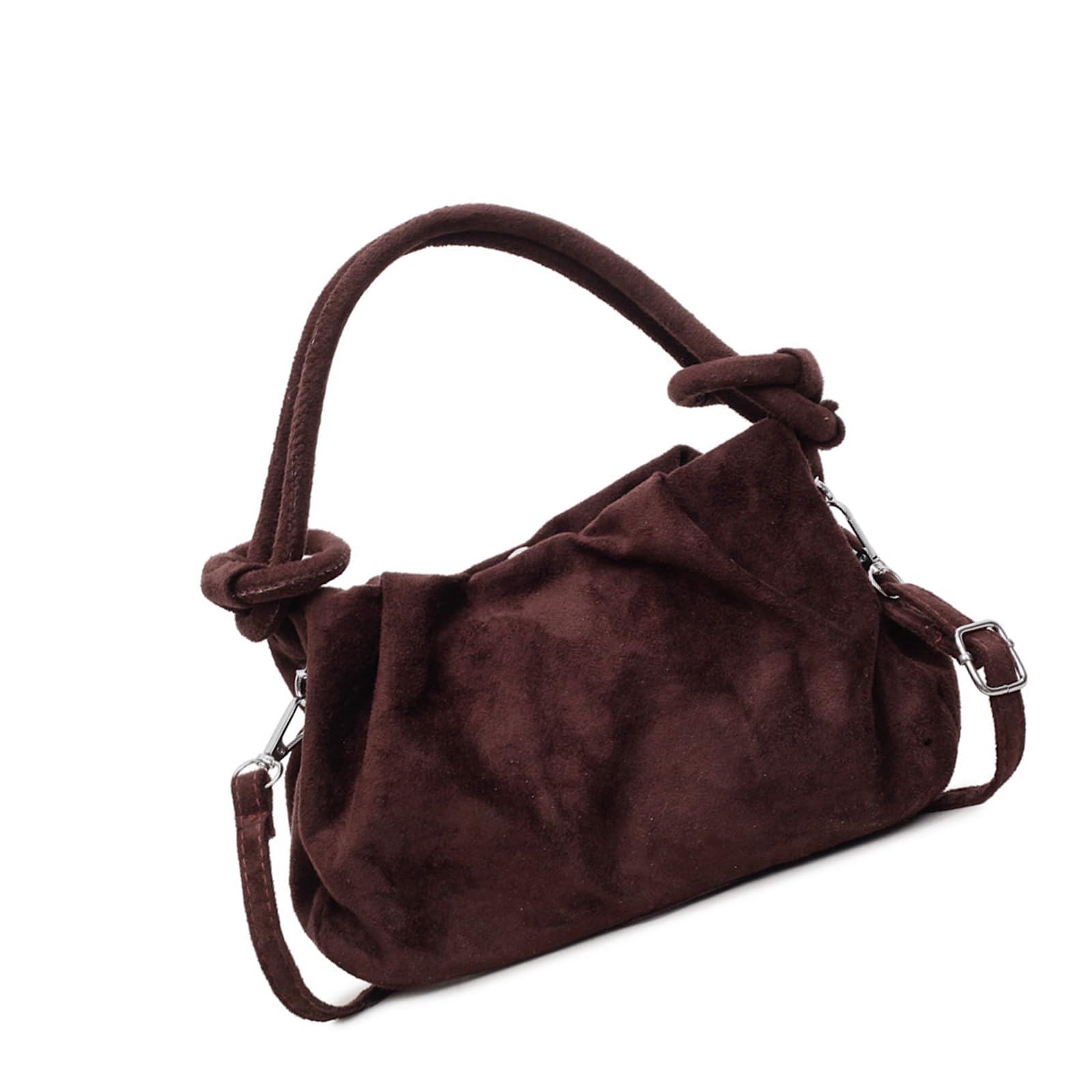 Maxtonser Shoulder Bag Women Crossbody Bags with Removable Strap Faux Suedes Clutches Toted Handbags Purses with Magnetic Closure