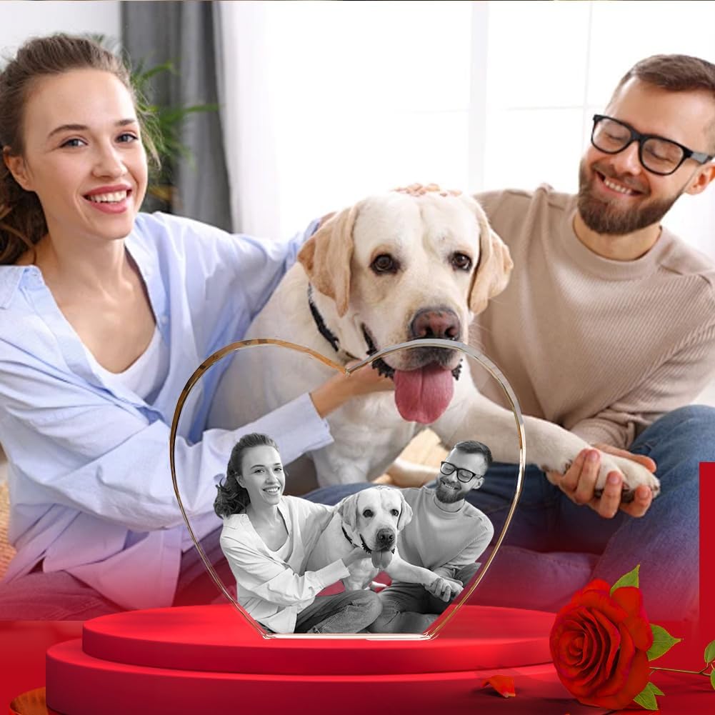 3D Crystal Photo Customized Gifts for Women Men Wife Husband Mom Dad Christmas Personalized Gifts with 3D Laser Etched Engraved Inside The Crystal Using Your Photo Customized Memorial - Image 2
