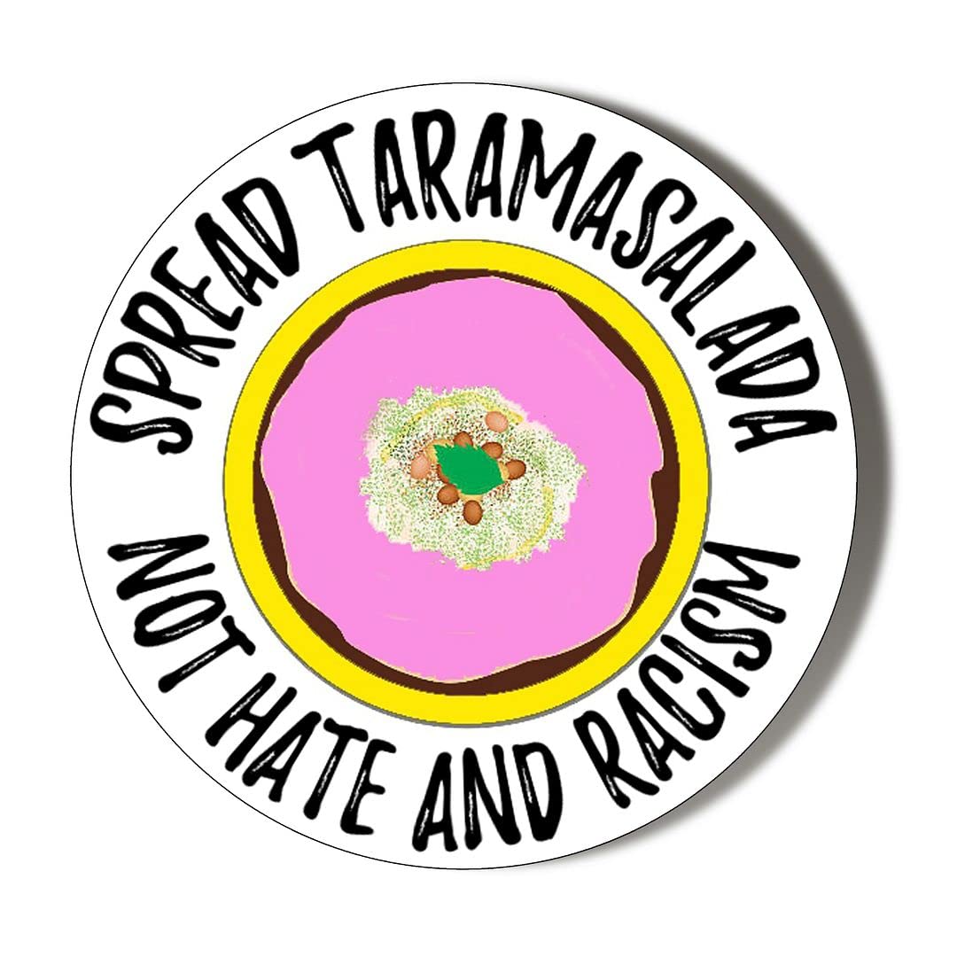 Gift Insanity White Spread Taramasalata Not Hate And Racism 38Mm Round Fridge Magnet