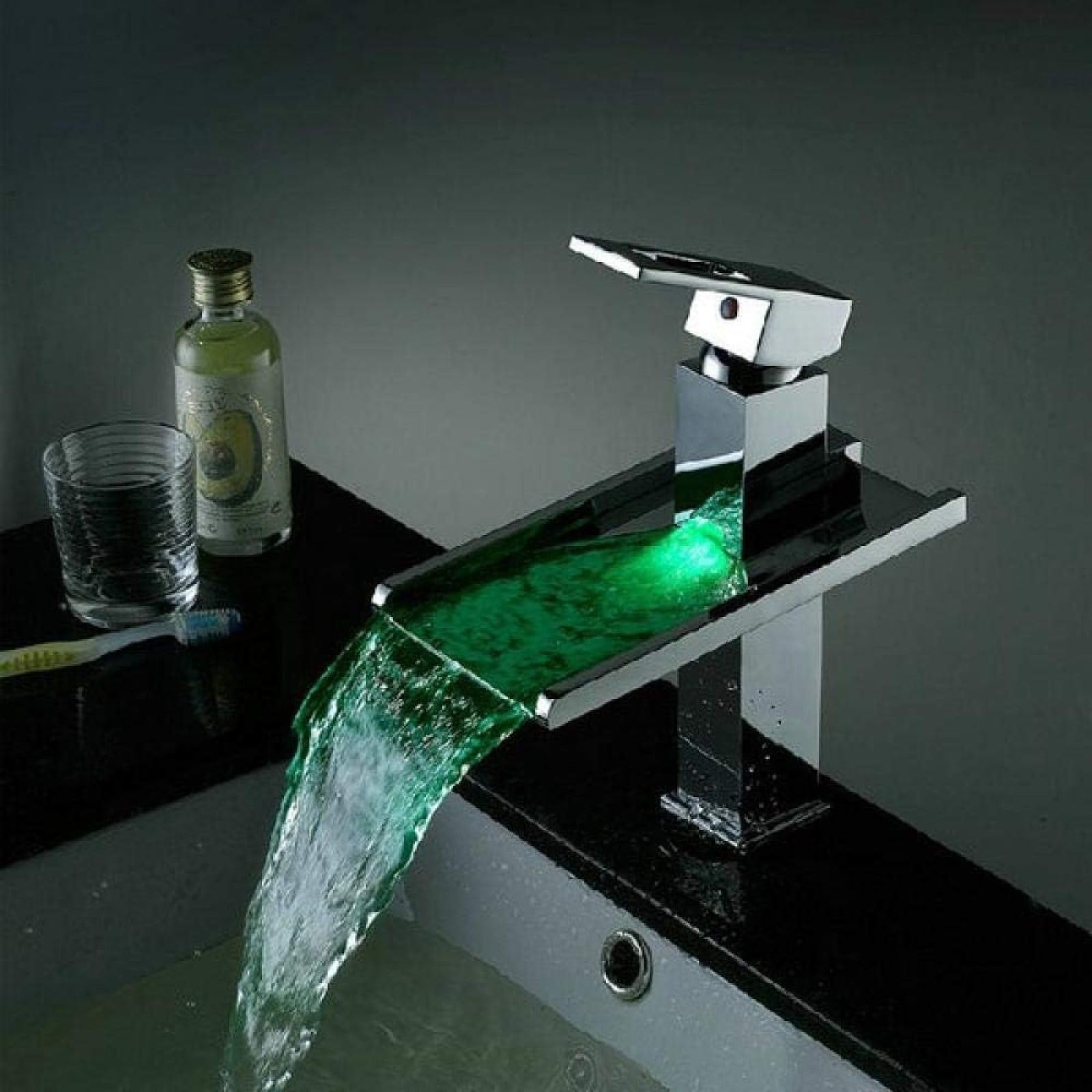 Rubinetto per il bagno, Rubinetto per lavabo a cascata Rubinetto per lavabo caldo e freddo Miscelatore per montaggio su piano Rubinetto per lavabo da bagno Rubinetti, miscelatori e rubinetti Contempor