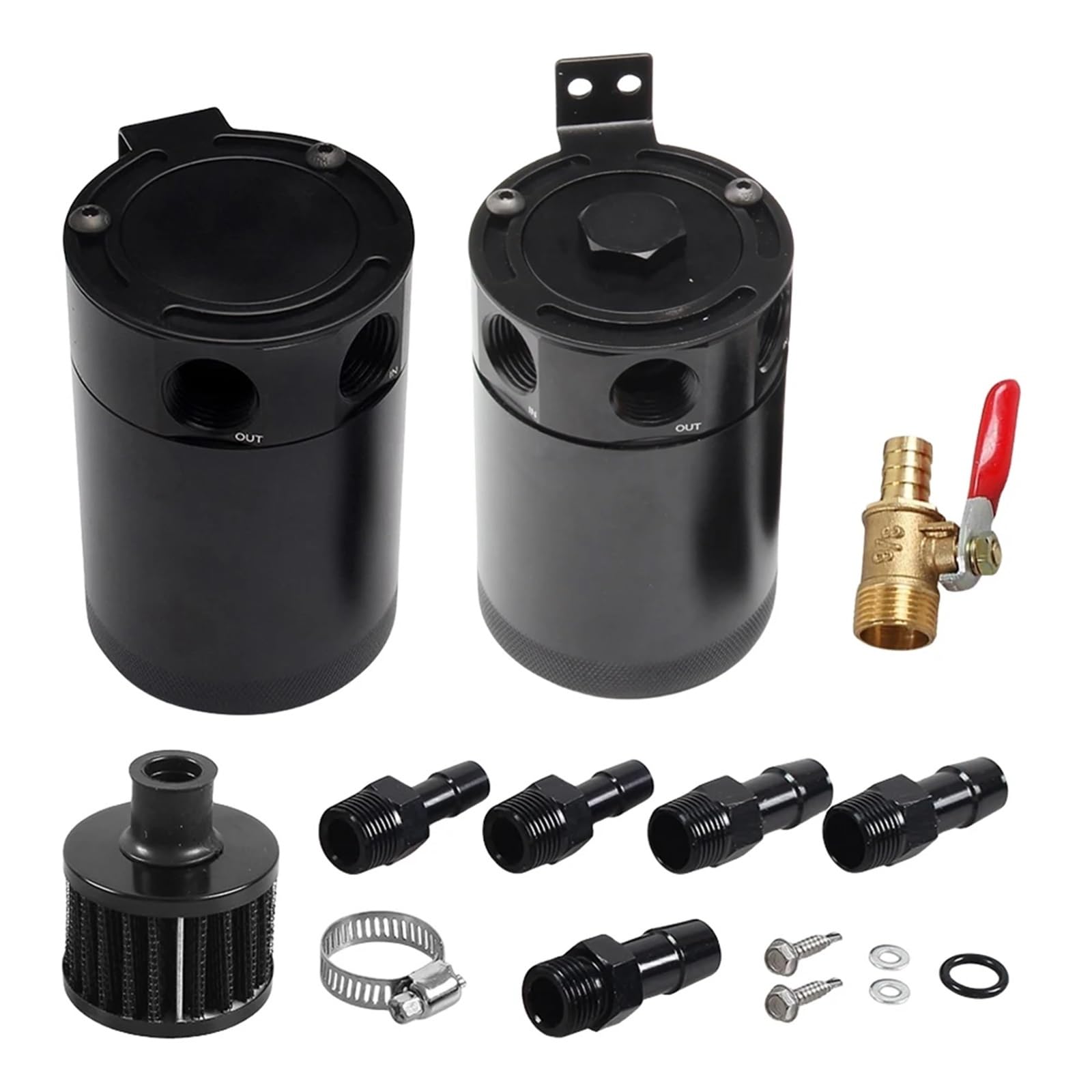 Zamiennik Wyrównawczego Chłodzącego dla Zbiornik na olej samochodowy 2/3 Port Uniwersalny zbiornik z przegrodą ze stopu aluminium Separator oleju powietrznego(2 hole valve)
