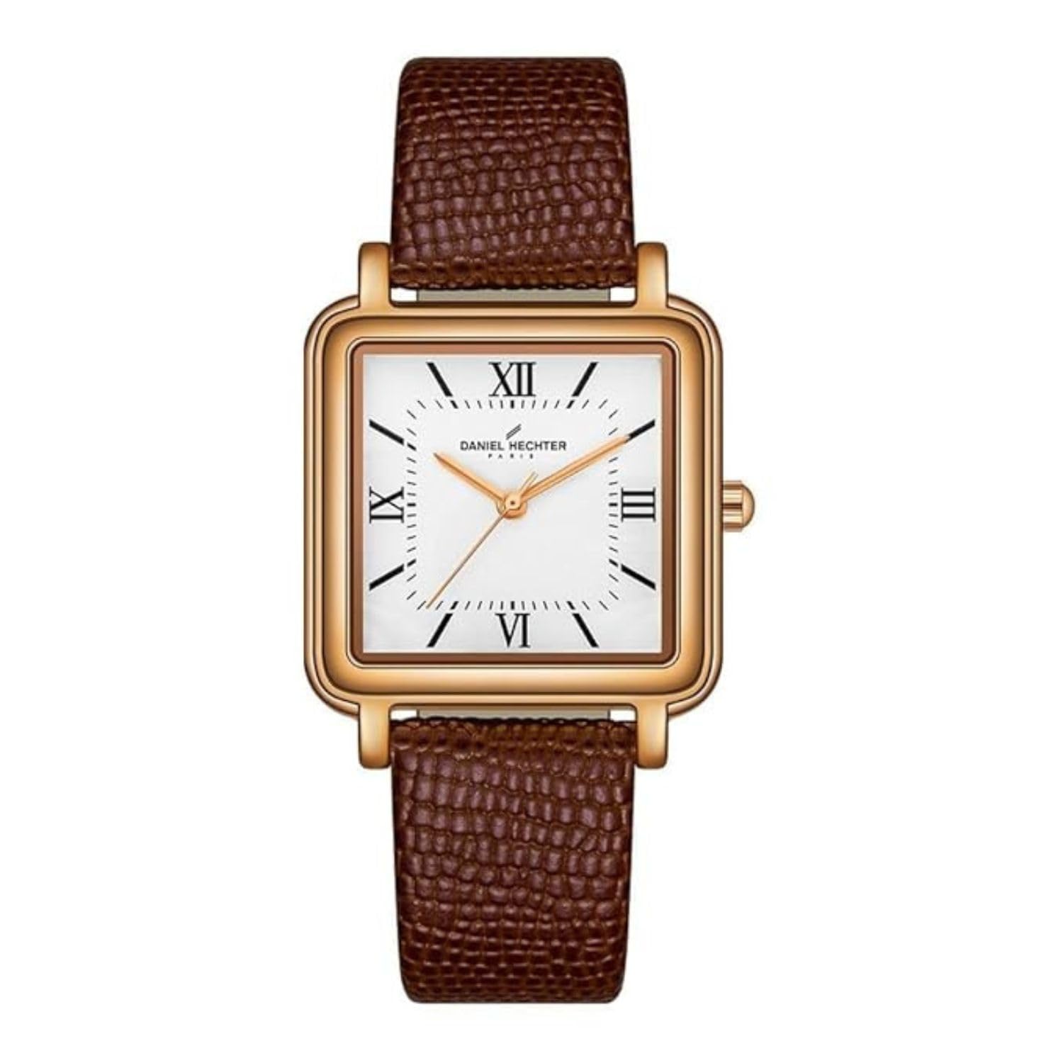 Paris Segur Classic Square Analog Watch for Women – Rose Gold Case, White Roman Dial, Quartz Movement-image-21