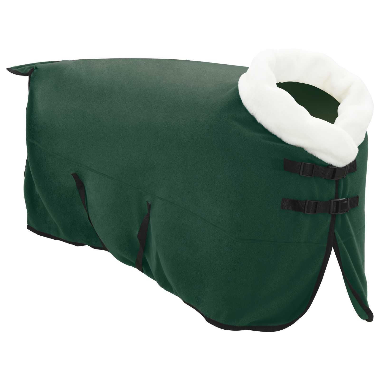 Manta para caballo verde oscuro de 125 cm, forro polar, transpirable y ligera, para entrenamiento, establo y transporte, color verde oscuro
