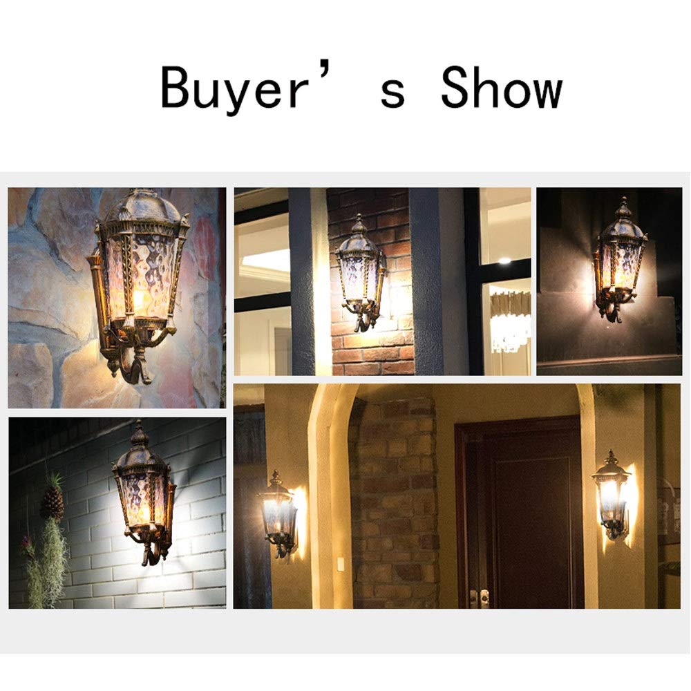 Wodoodporna lampa ścienna na zewnątrz IP55, szklana latarnia ogrodowa, ganek, wykończenie brązu, odlew aluminiowy, do domu, patio, podjazdu, stoiska, wodoodporna